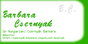 barbara csernyak business card
