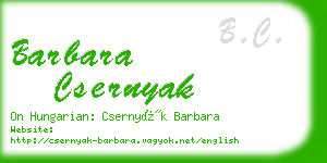 barbara csernyak business card